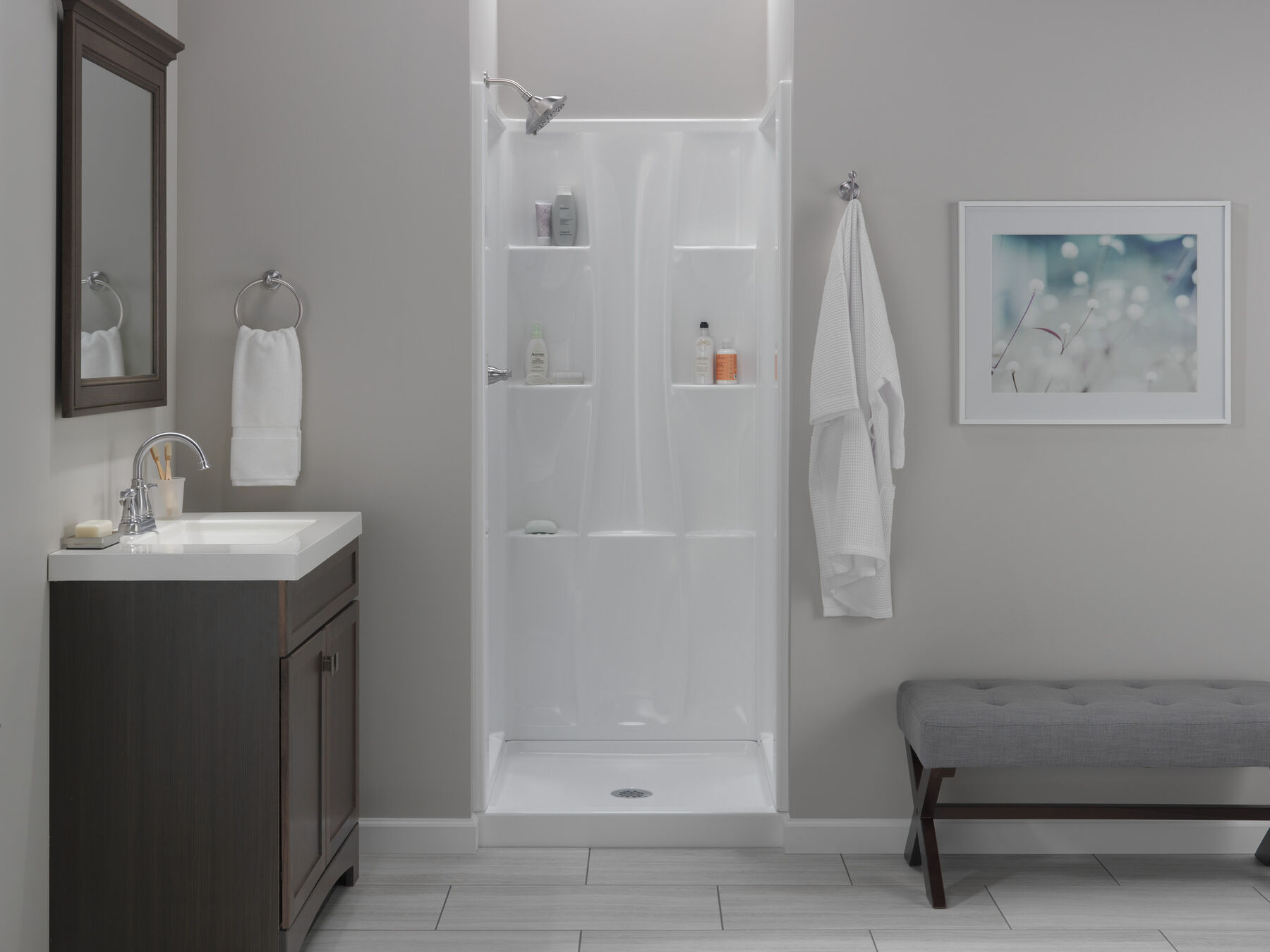 Juego de pared para ducha Classic 400 de 32" x 32", imagen 2