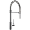 Llave para cocina extensible de una manija con tubo de salida con muelle