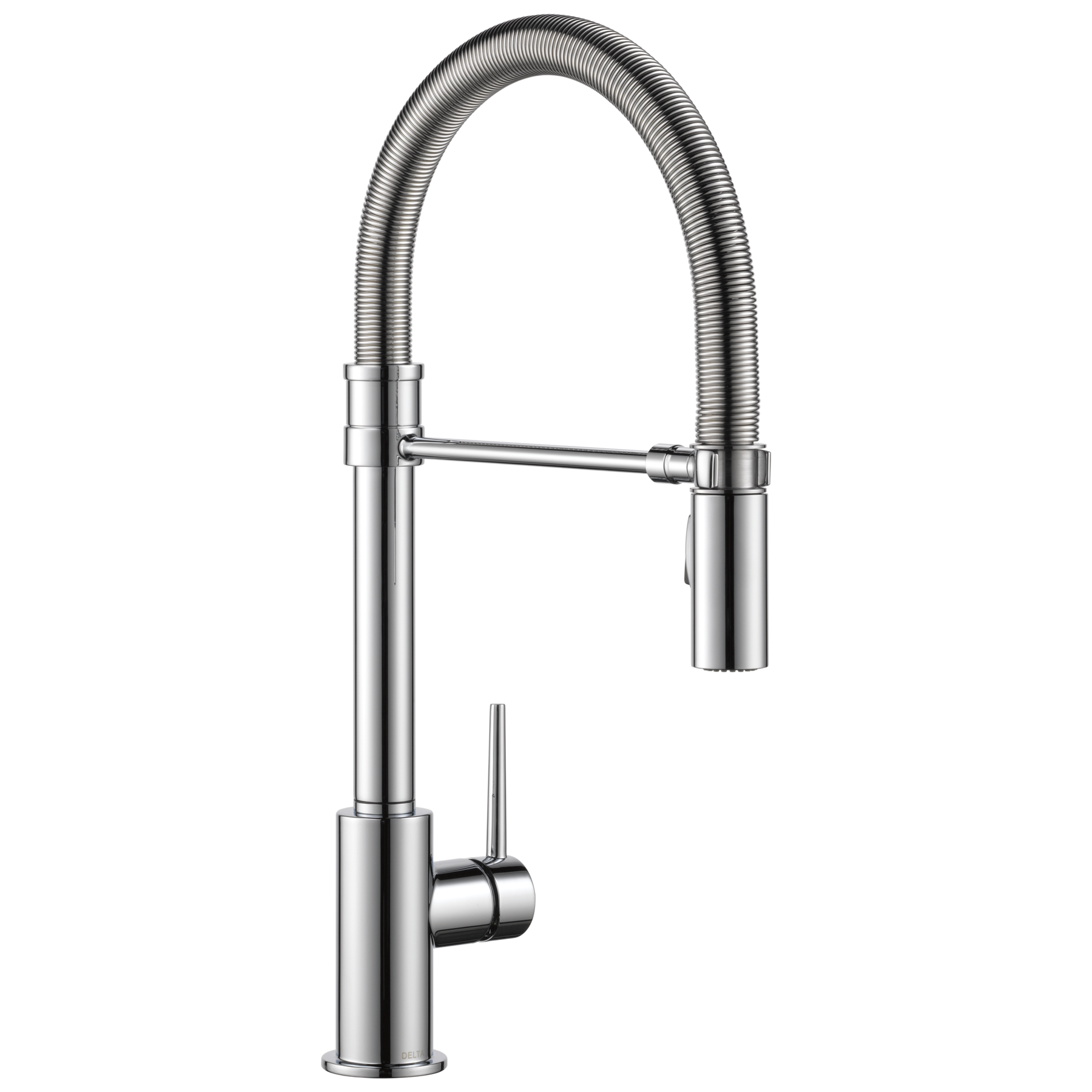Llave para cocina extensible de una manija con tubo de salida con muelle