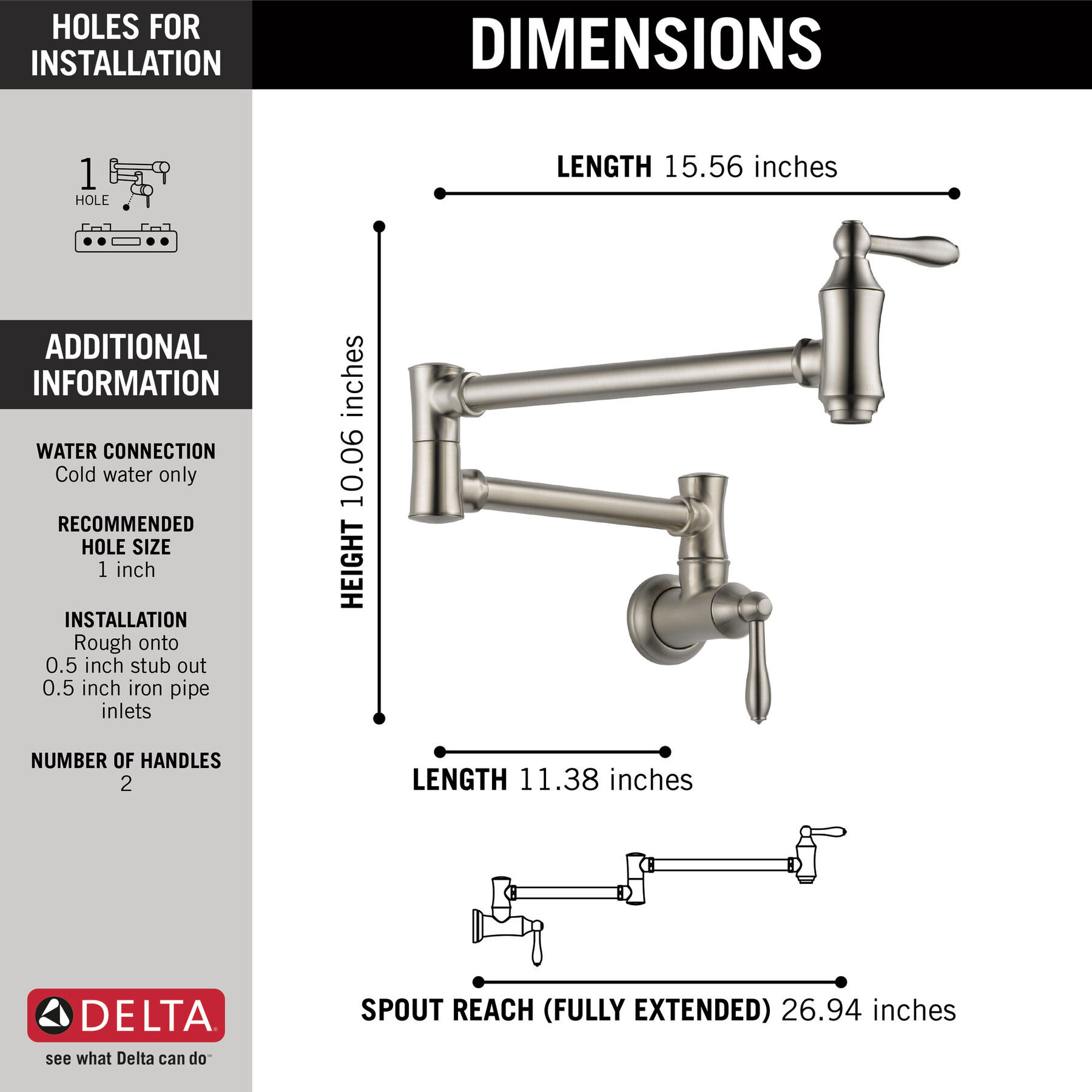 Llave para llenar ollas tradicional para montaje en pared, imagen 4