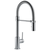 Llave para cocina extensible de una manija con tubo de salida con muelle
