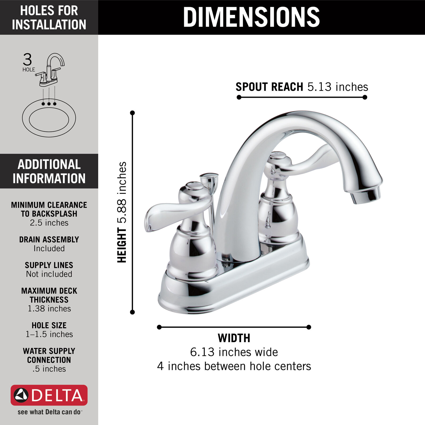 Llave para baño de combinación con dos manijas, imagen 2