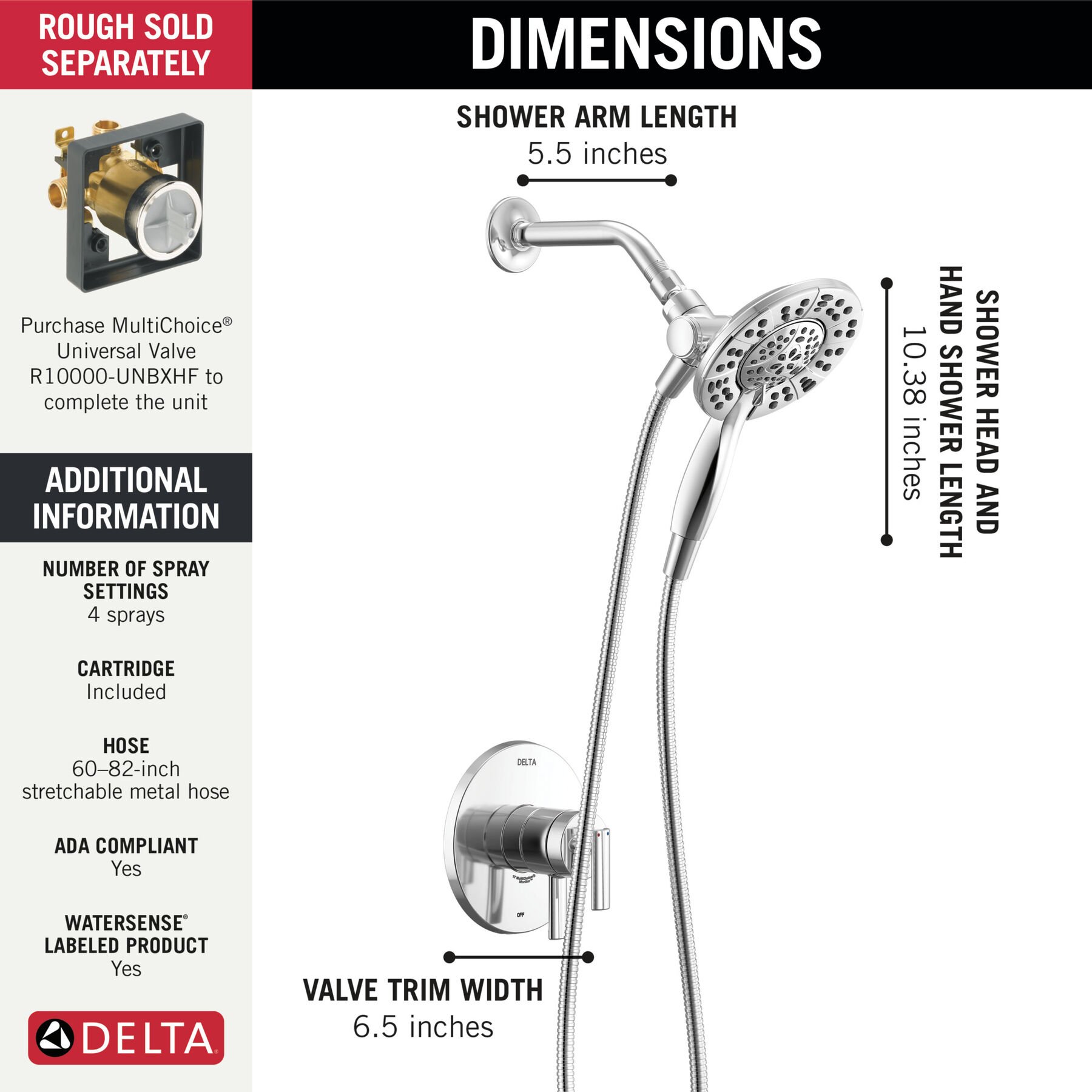 Monitor 17 Series Shower Trim with In2ition, image 1