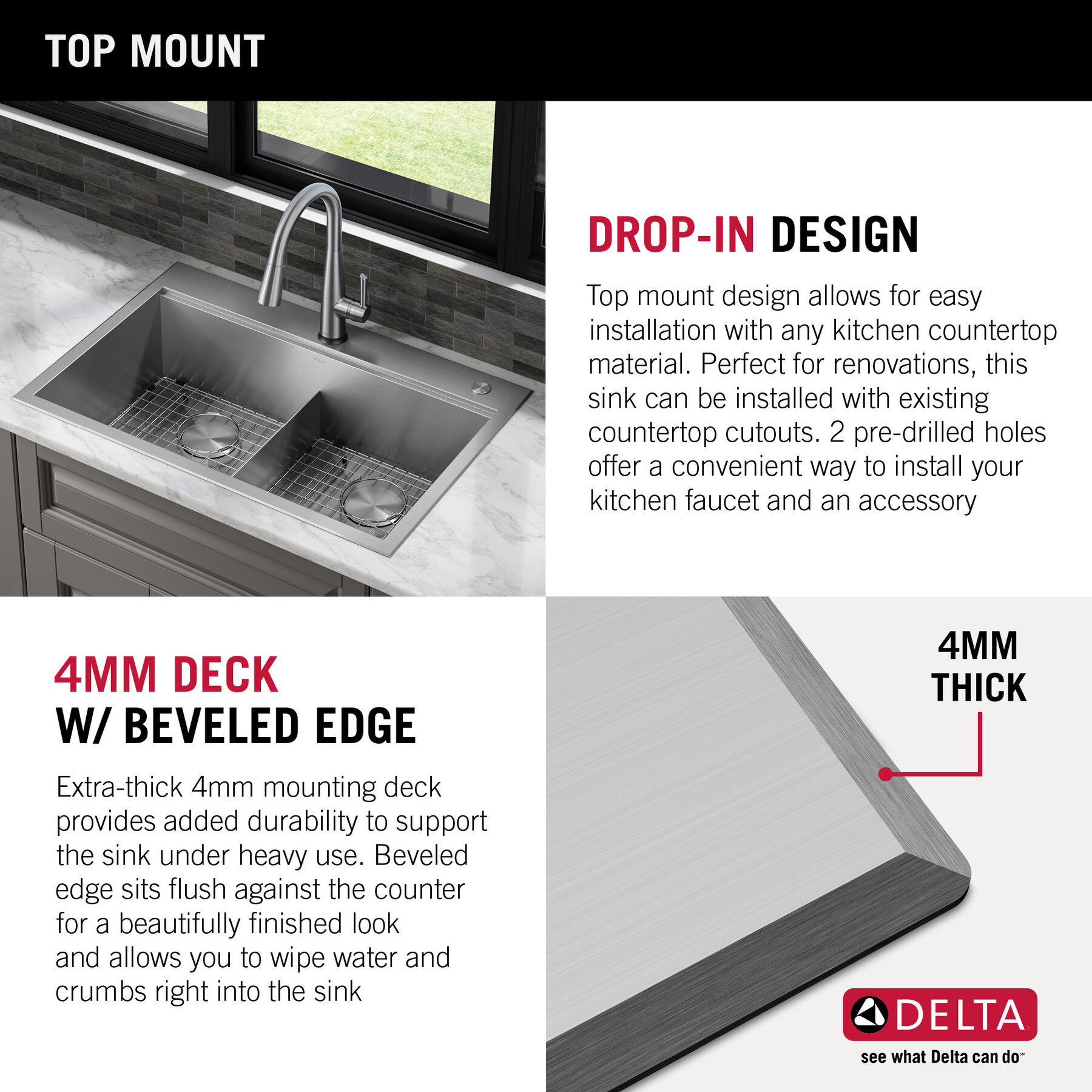 Lavabo de cocina tipo estación de trabajo con dos receptáculos de acero inoxidable 50/50 calibre 16 de 33" de montaje superior encastrado, con reborde WorkFlow™ y accesorios, imagen 12
