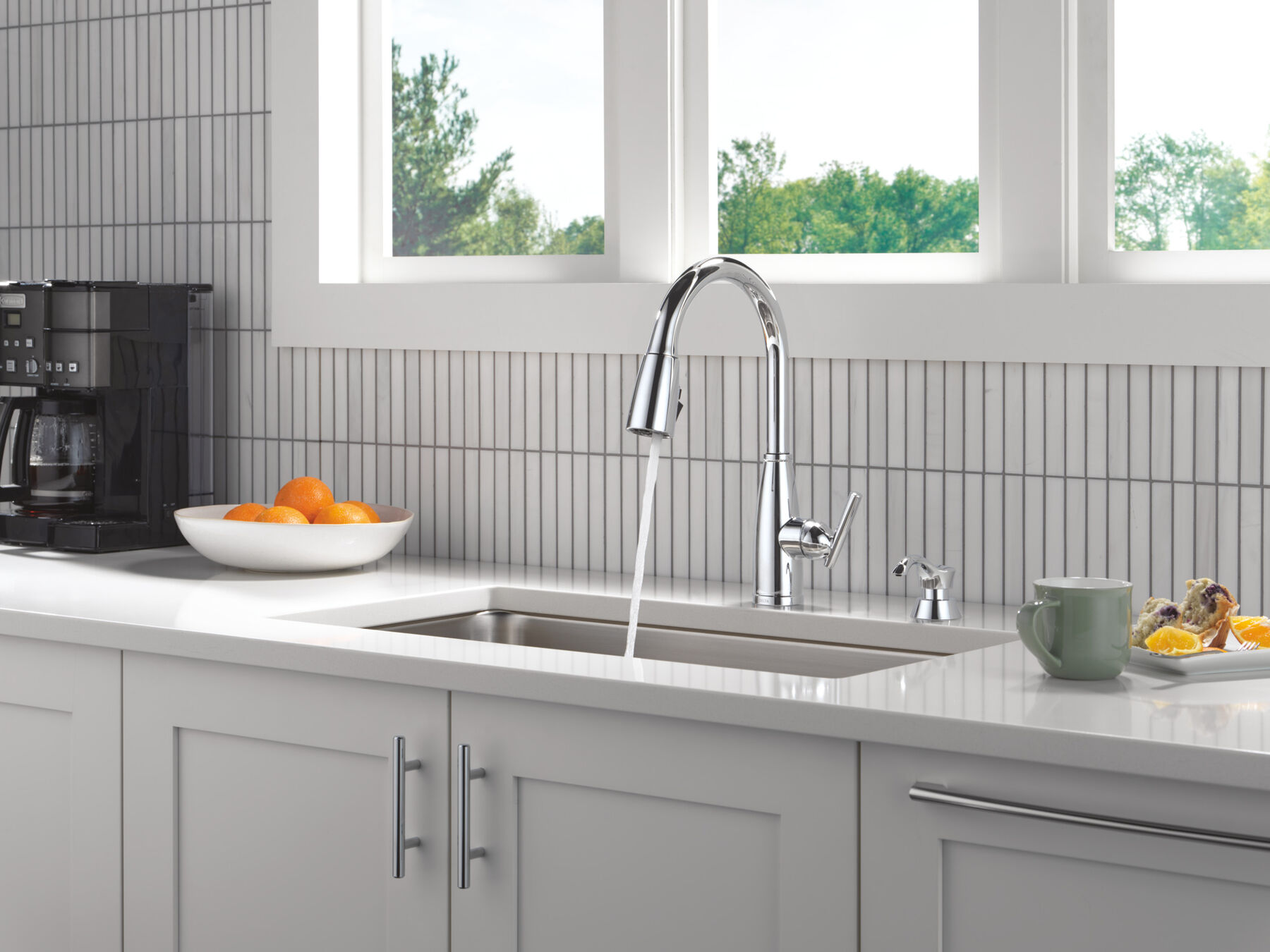 Llave para cocina monomando extensible con dispensador de jabón y tecnología ShieldSpray®, imagen 8
