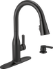 Llave para cocina monomando extensible con dispensador de jabón y tecnología ShieldSpray®