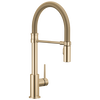 Llave para cocina extensible de una manija con tubo de salida con muelle