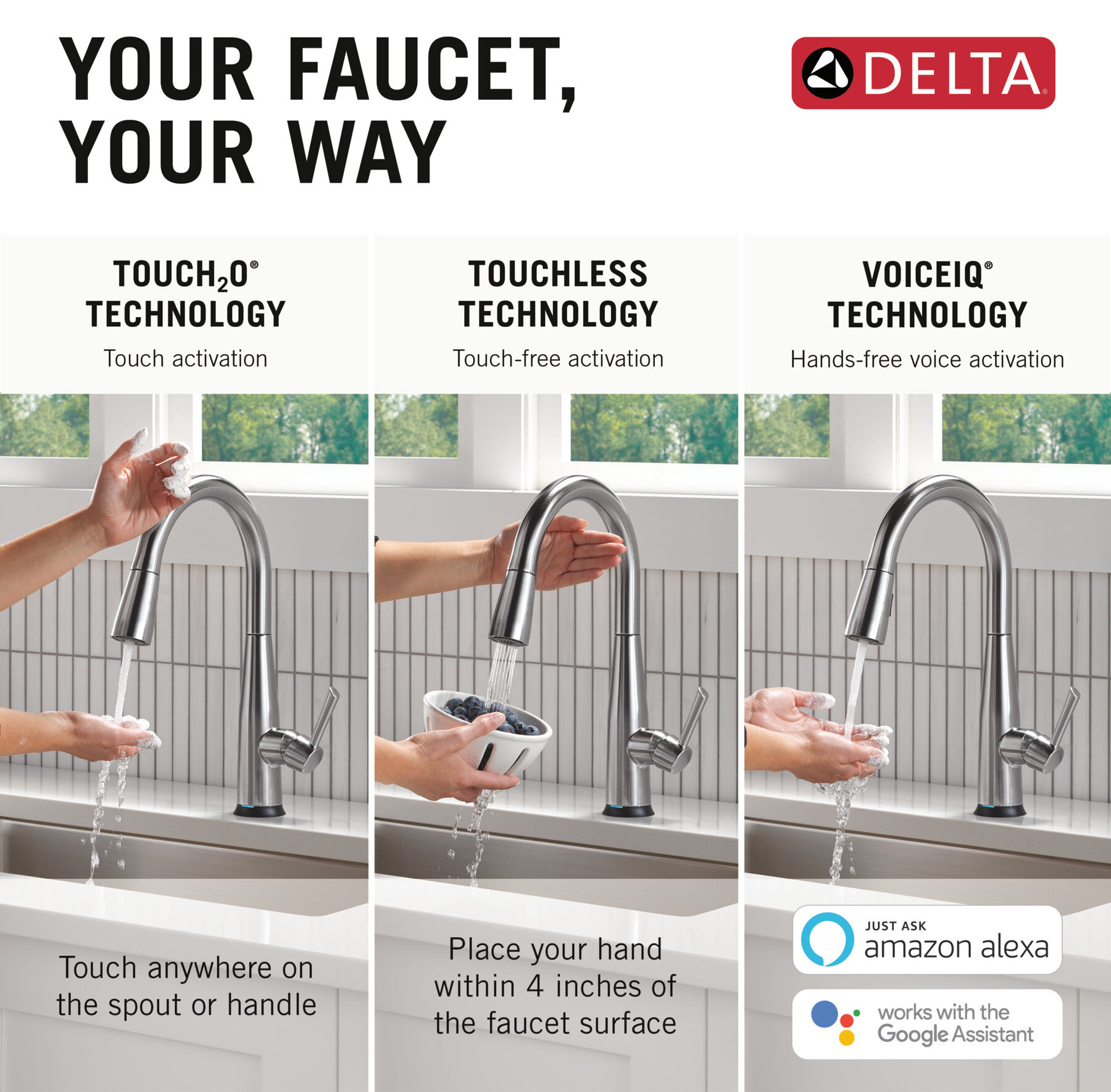 VoiceIQ® Single Handle Pull-Down Faucet with Touch<sub>2</sub>O® Technology, image 12