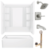 60x32 Alcove Bathtub Bundle with Trim and Waste Assembly - Left Drain