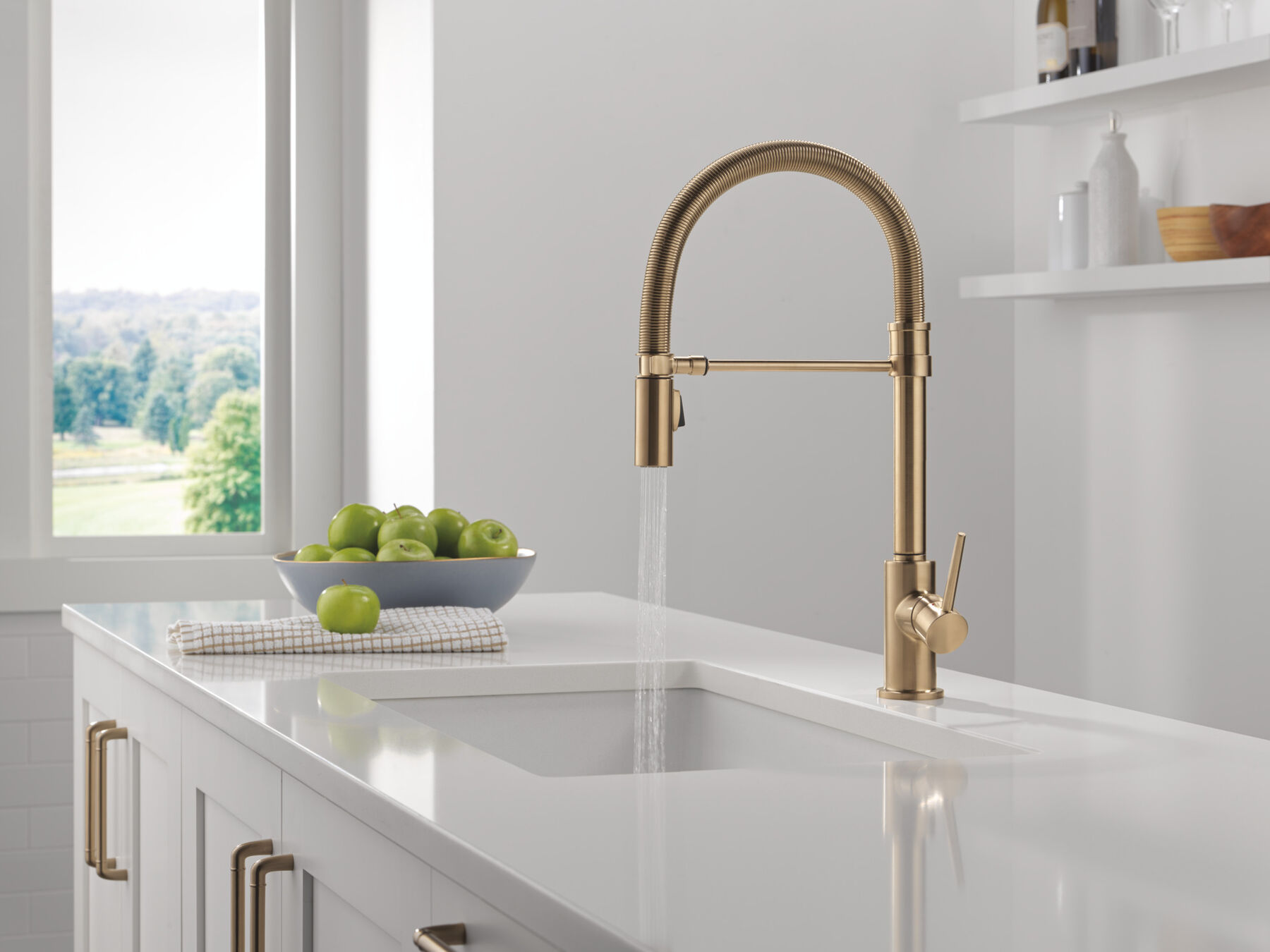 Single-Handle Pull-Down Spring Kitchen Faucet, image 8