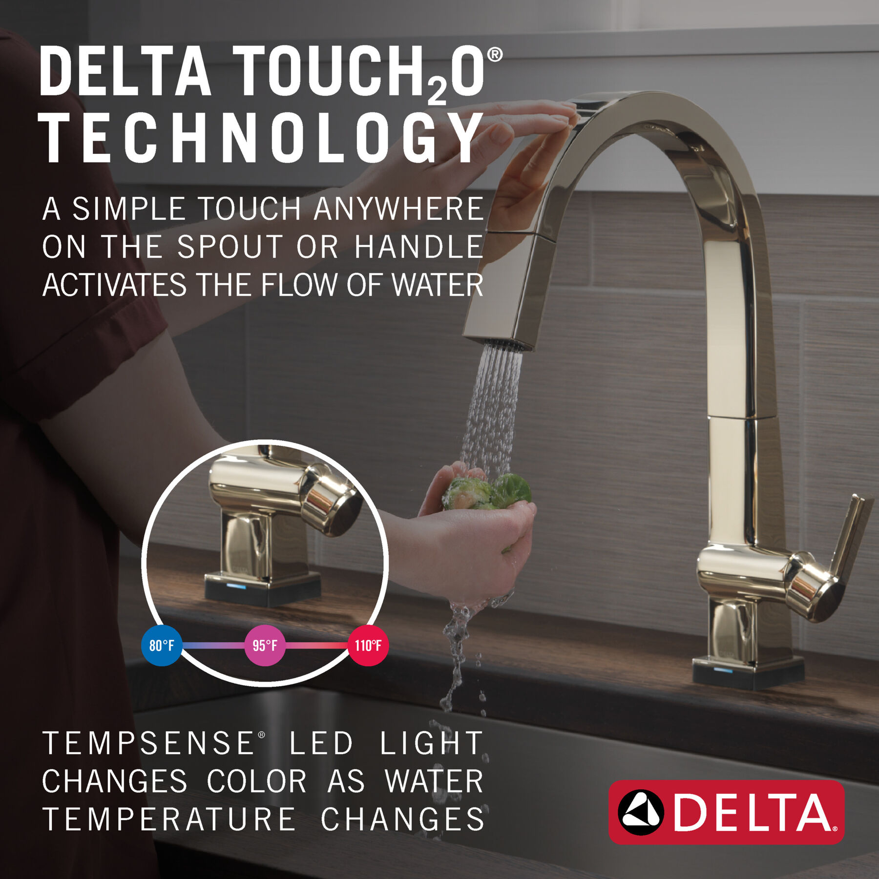 Llave para cocina monomando extensible con tecnología Touch<sub>2</sub>O®, imagen 9