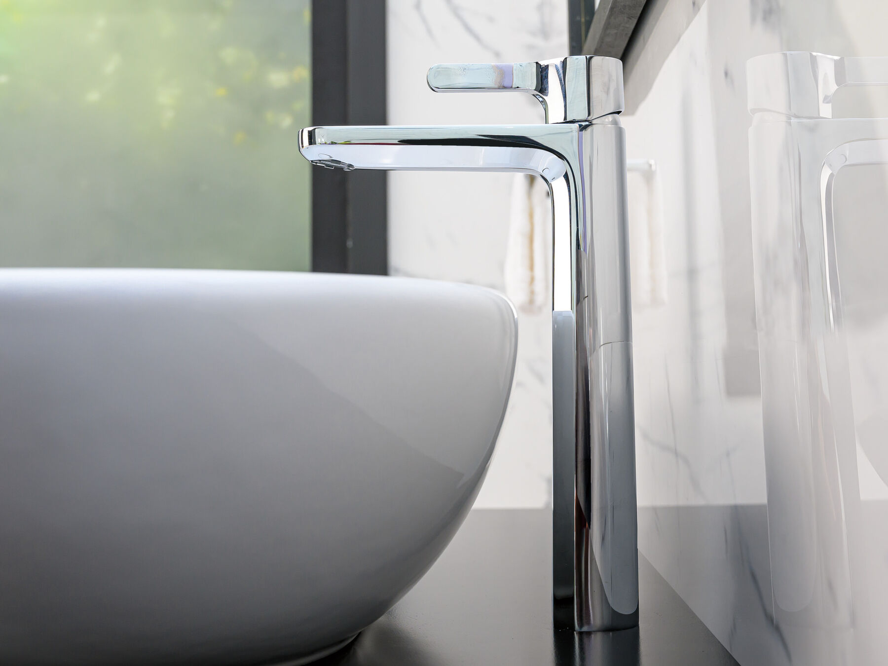 Single Handle Single Hole Vessel Lavatory Faucet - Less Pop-Up, image 1