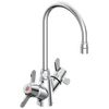 Llave de dos manijas y un solo vástago para mezcla de agua