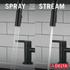Llave para cocina tipo puente extensible con dos manijas