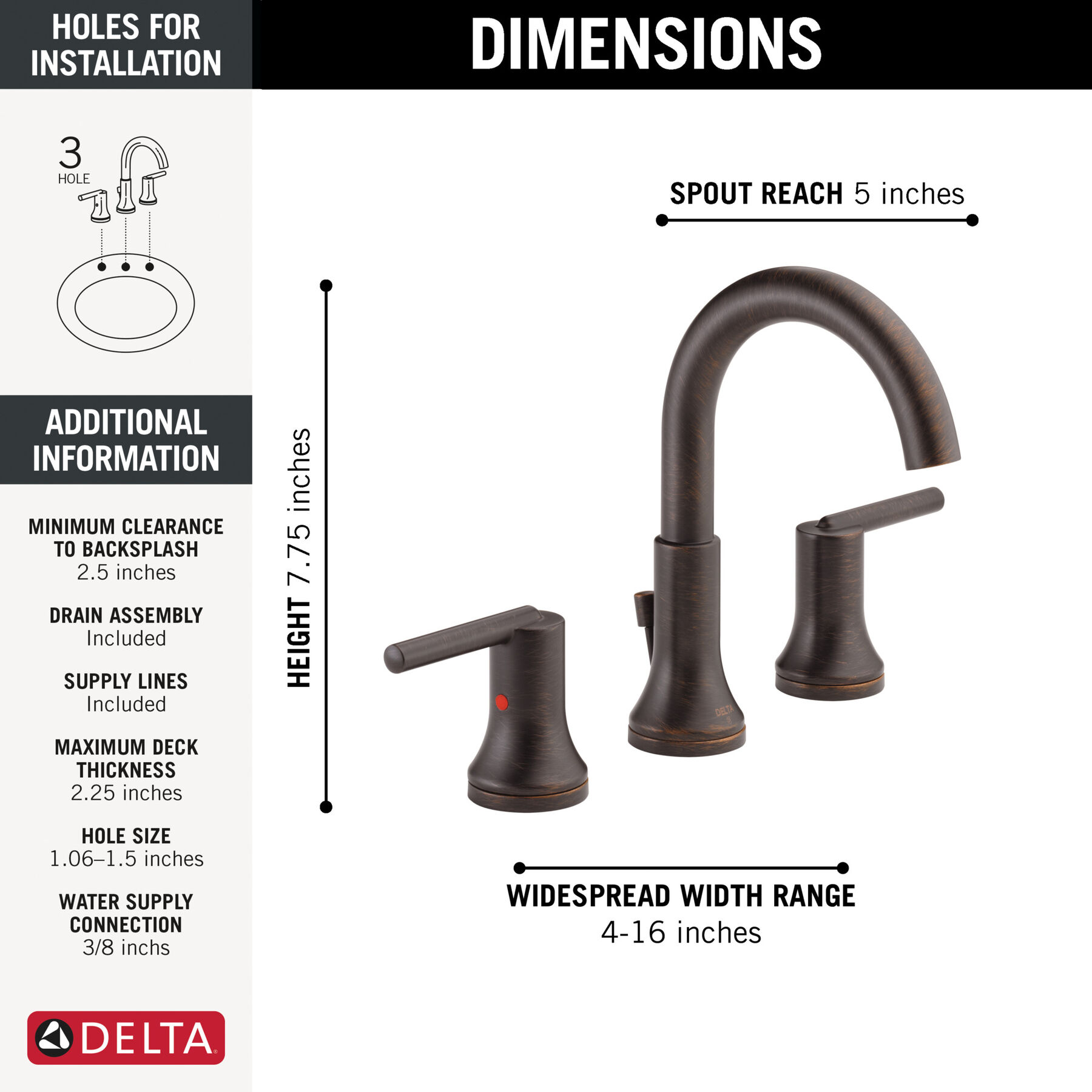 Widespread Lavatory Faucet with Shower Trim Bundle - 14 Series, image 1