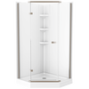 38x38 Corner Shower Bundle with Door - Frameless Neo with Glue Up Wall Set