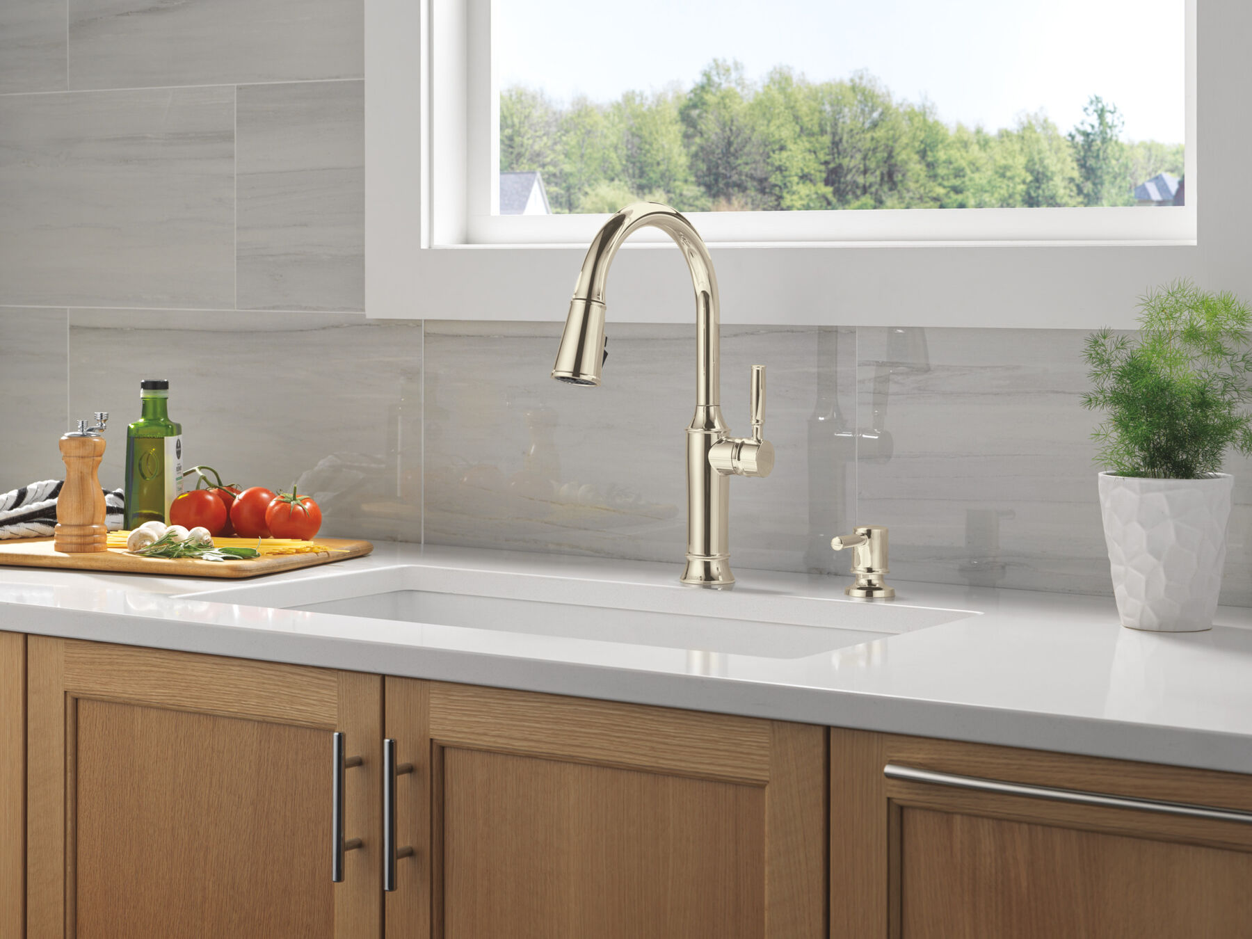Pull-Down Kitchen Single Handle with Soap Dispenser Bundle, image 9