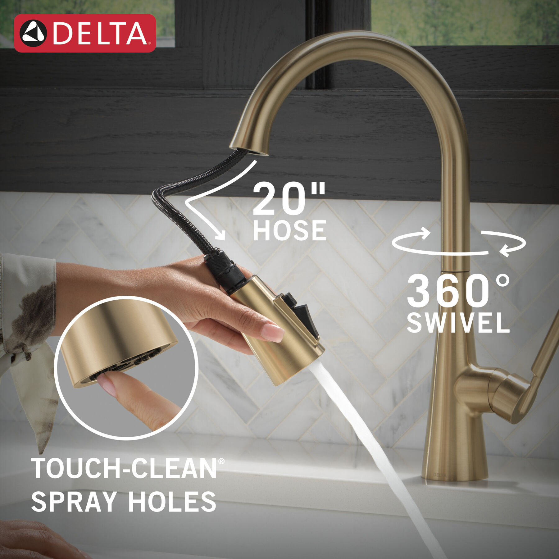 Llave para cocina monomando extensible con tecnología ShieldSpray, imagen 6
