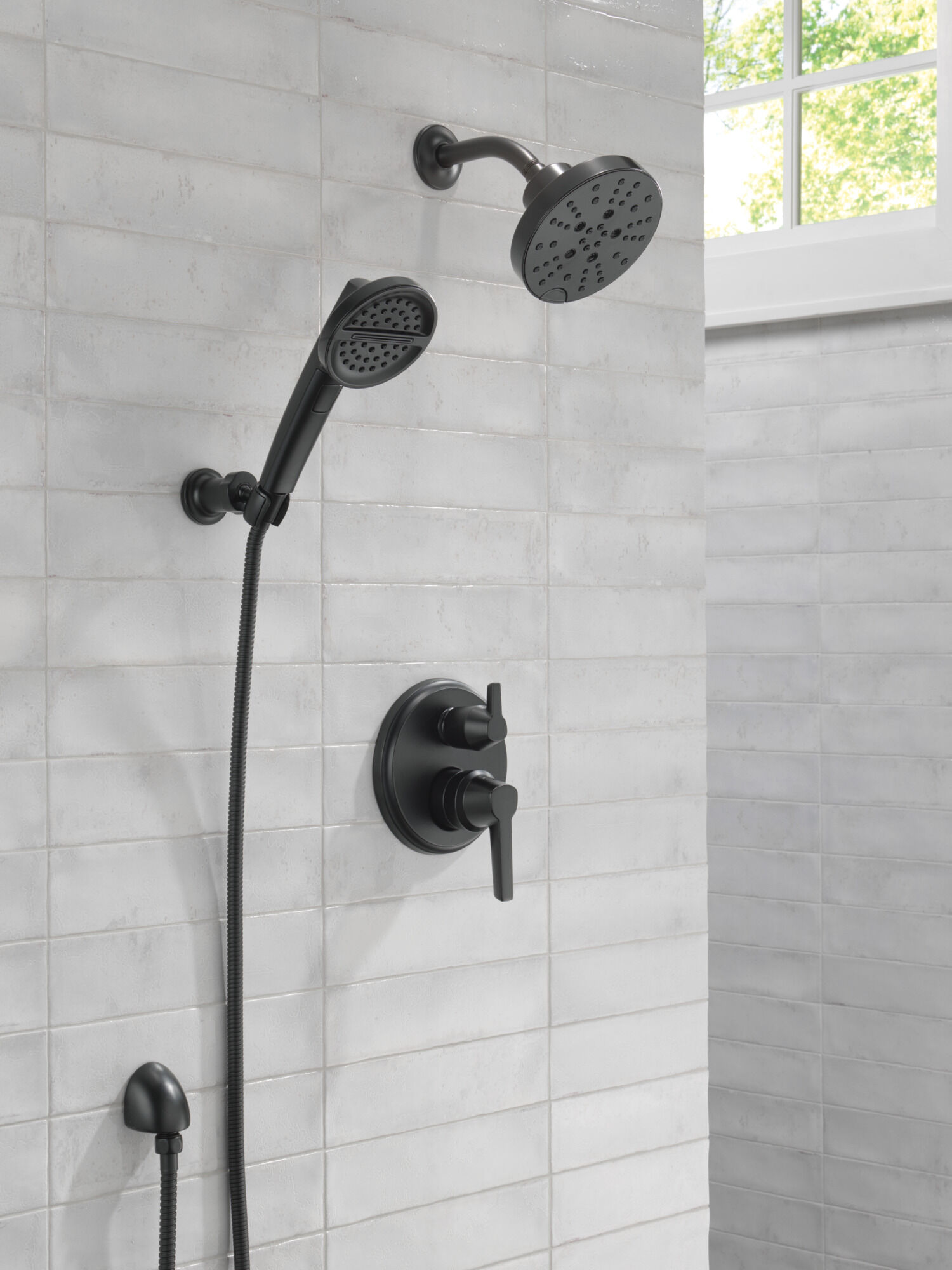 H2Okinetic® 5-Setting Contemporary Raincan Shower Head in