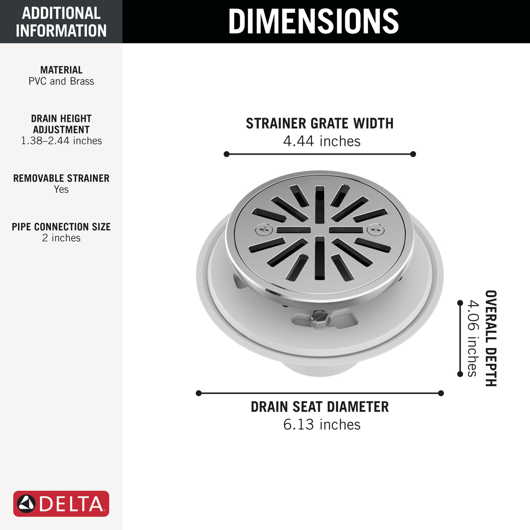 4" Tile-In Round Shower Drain, image 1