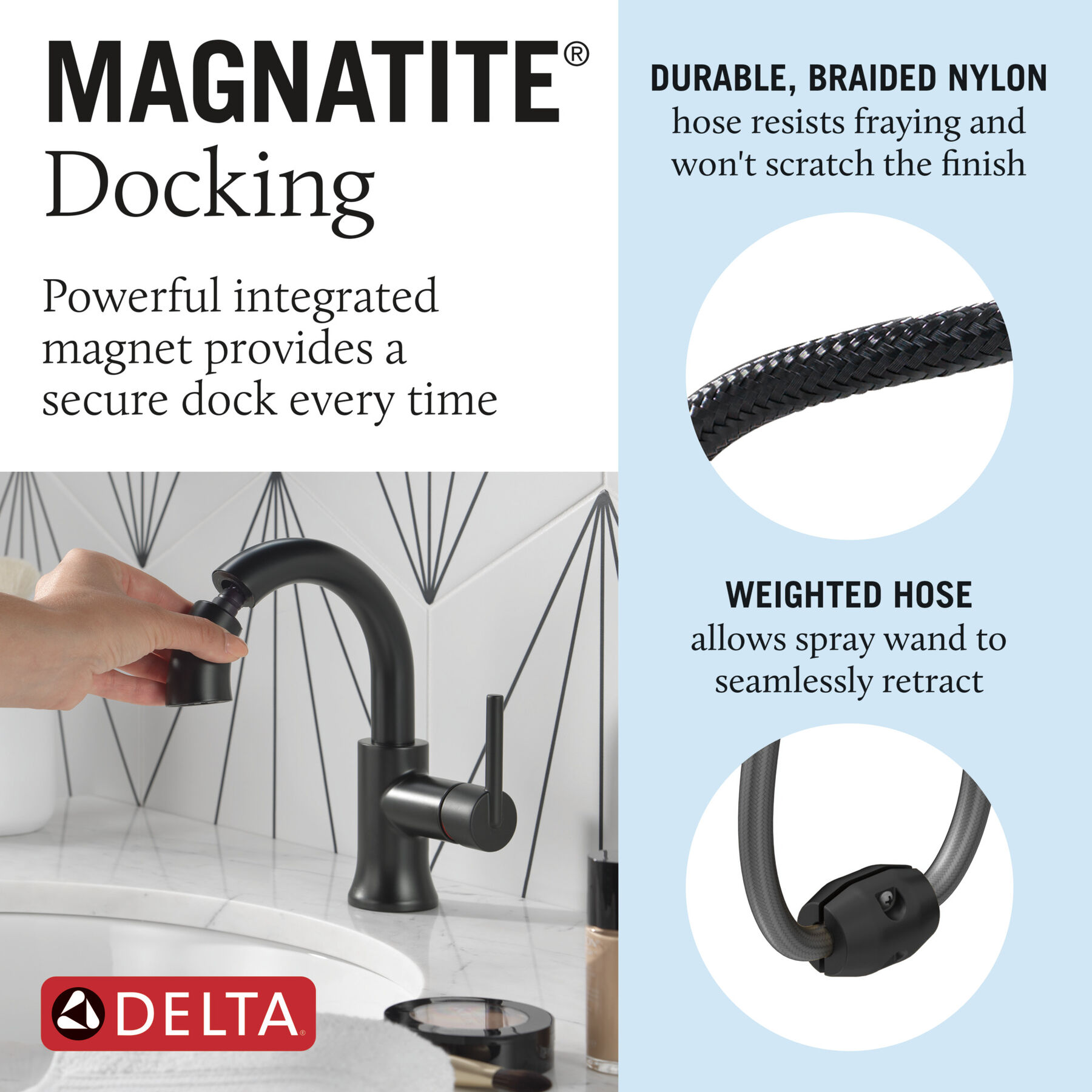 Single Handle Pull Down Bathroom Faucet (Recertified), image 7