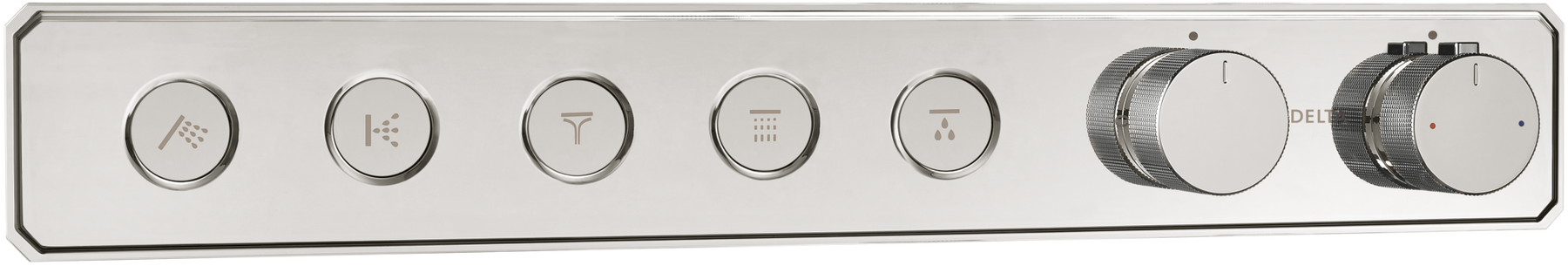 Traditional High Flow Push Button Thermostatic Trim - 5 Outlet, image 1