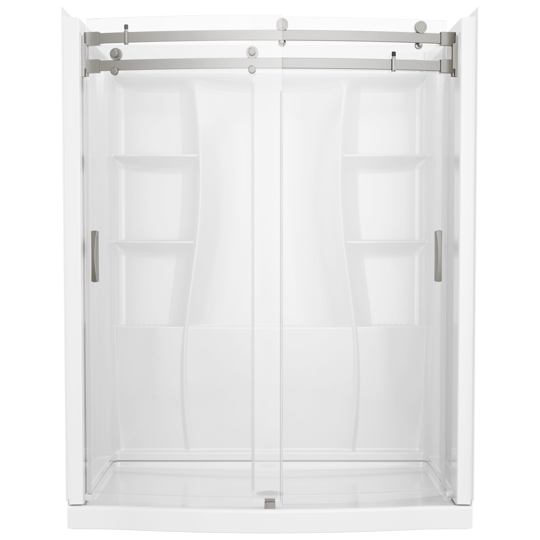 60x32 Alcove Shower Bundle with Door - Center Drain Curve