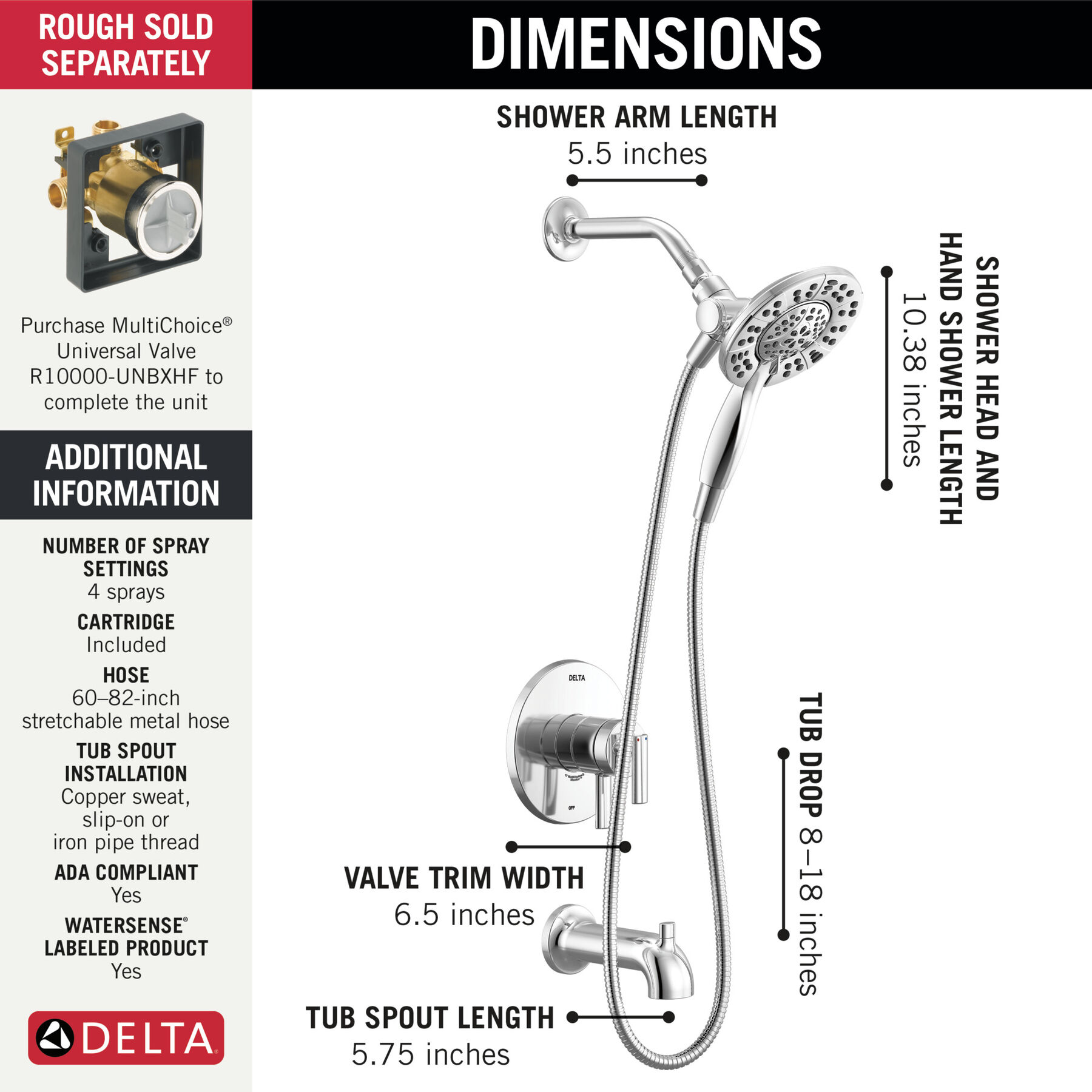 Monitor 17 Series Tub & Shower Trim with In2ition, image 1