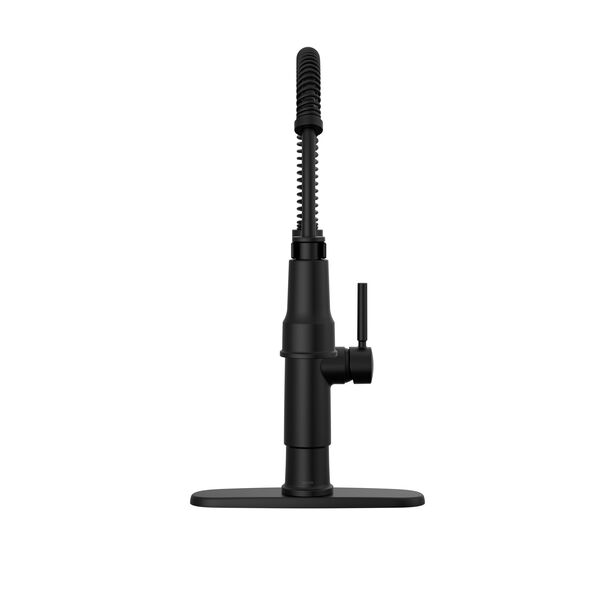 Llave para cocina extensible de una manija con tubo de salida con muelle