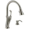 Llave de una manija con tubo de salida deslizable para cocina con dispensador de jabón