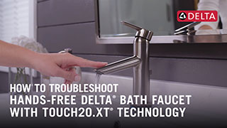 Imagen en miniatura de cómo solucionar problemas con una llave para lavabo para el baño con manos libres con tecnología Touch<sub>2</sub>O.<sub>xt</sub> de Delta<sup>®</sup>