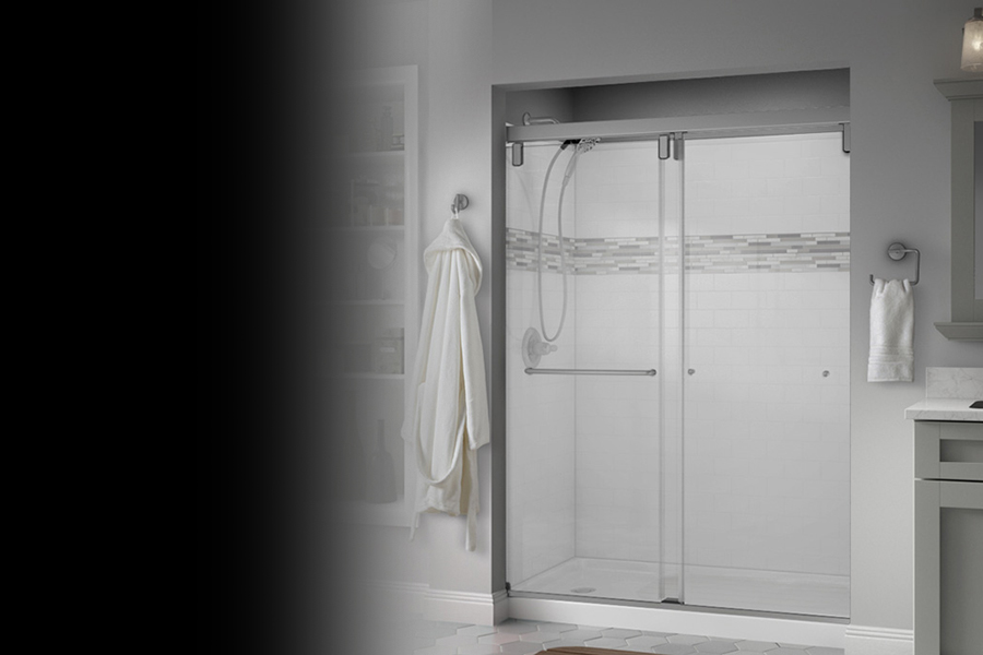 Puertas de ducha corredizas de vidrio sin marco de cierre suave