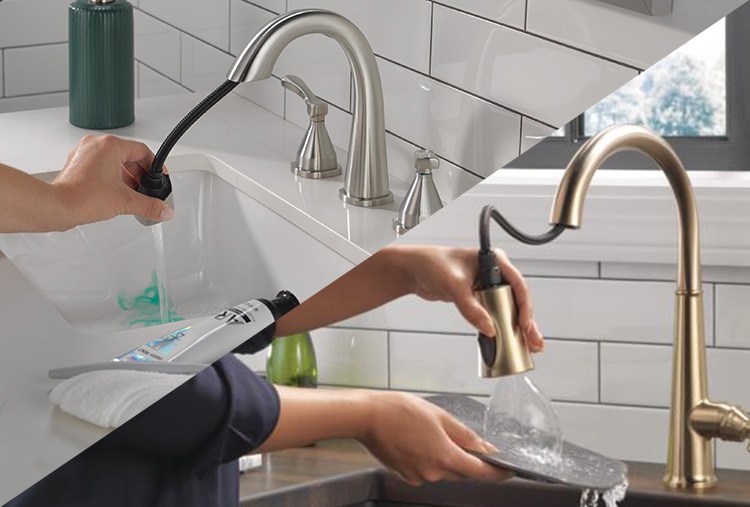 llave para baño extensible y tecnología shieldspray